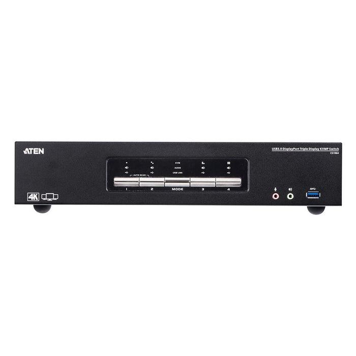 ATEN CS1964 4ポートUSB 3.0ハブ搭載 4K対応 DisplayPortトリプルディスプレイKVMPスイッチ