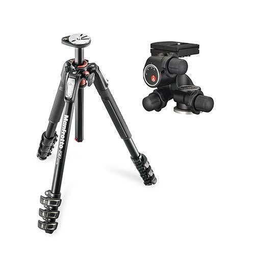 Manfrotto JP-MK190A4-410 190プロアルミニウム4段三脚+410ギア付き雲台キット