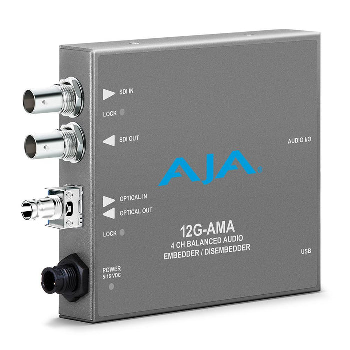 AJA Video Systems 12G-AMA-R-ST 12G-SDIアナログオーディオエンベッダー/ディスエンベッダー(ST Fiberレシーバー搭載モデル)