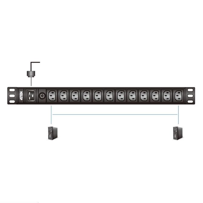 ATEN PE0112A 12ポート ベーシックPDU(15A対応・省スペースタイプ)