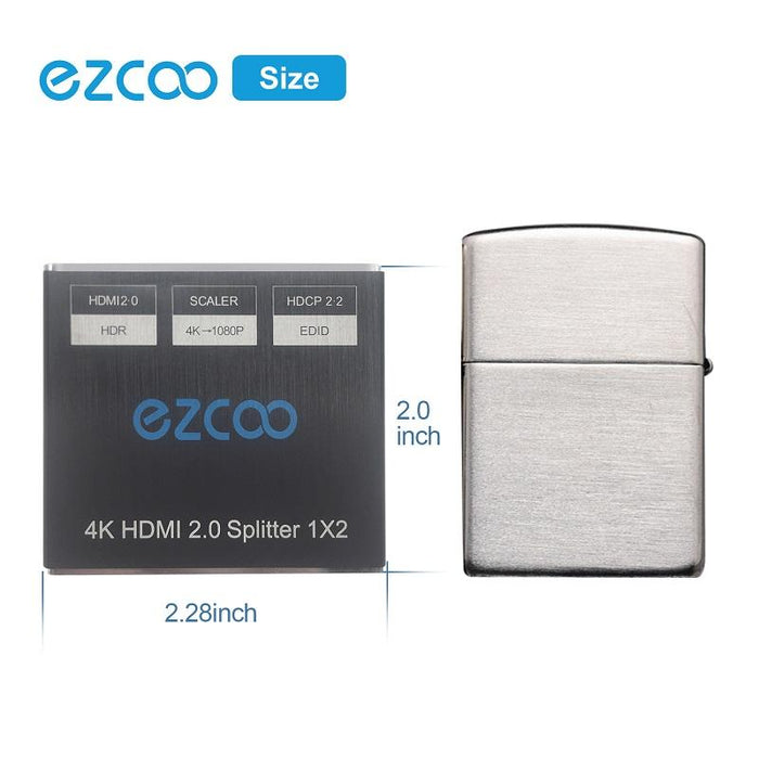 EZCOO HDMI スプリッター 1×2 4K 60Hz
