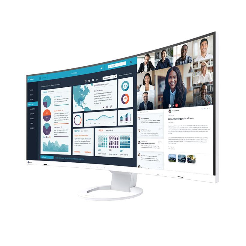 【EIZO】 37.5型 EV3895-WT EIZO 37.5インチカラー FlexScanシリーズ ウルトラワイド曲面