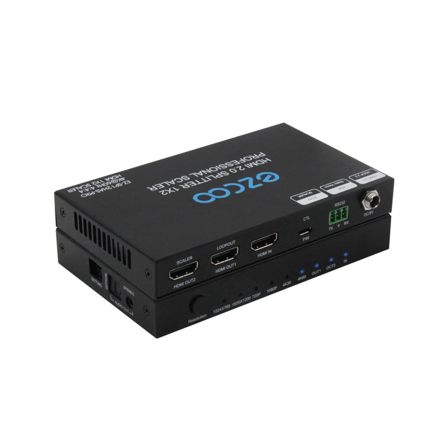 EZCOO HDMI スプリッター 1×2 4K 60Hz 4：4：4 HDR