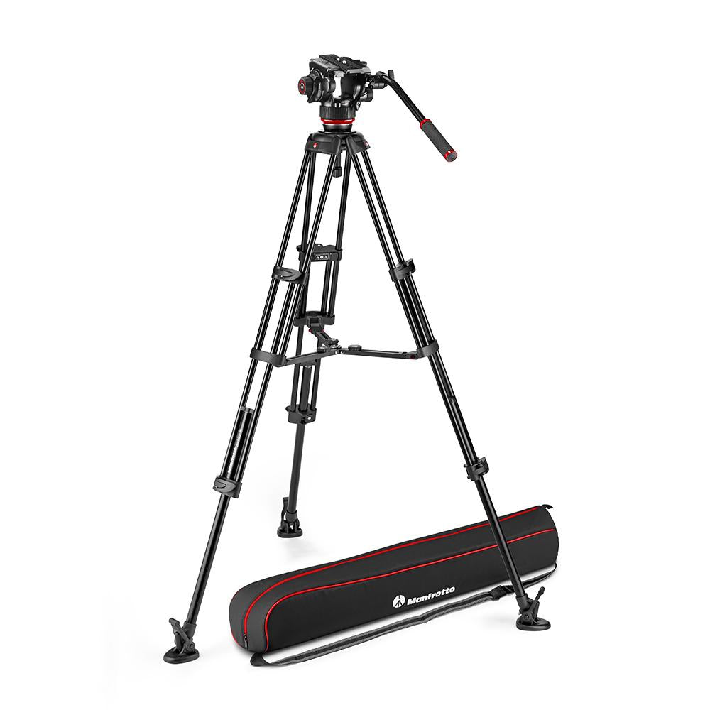 ビデオ三脚、mevideo Globetrotter アルミ Manfrotto MVK504XTWINMA 504Xビデオ雲台+アルミツイン三脚MS - 業務用