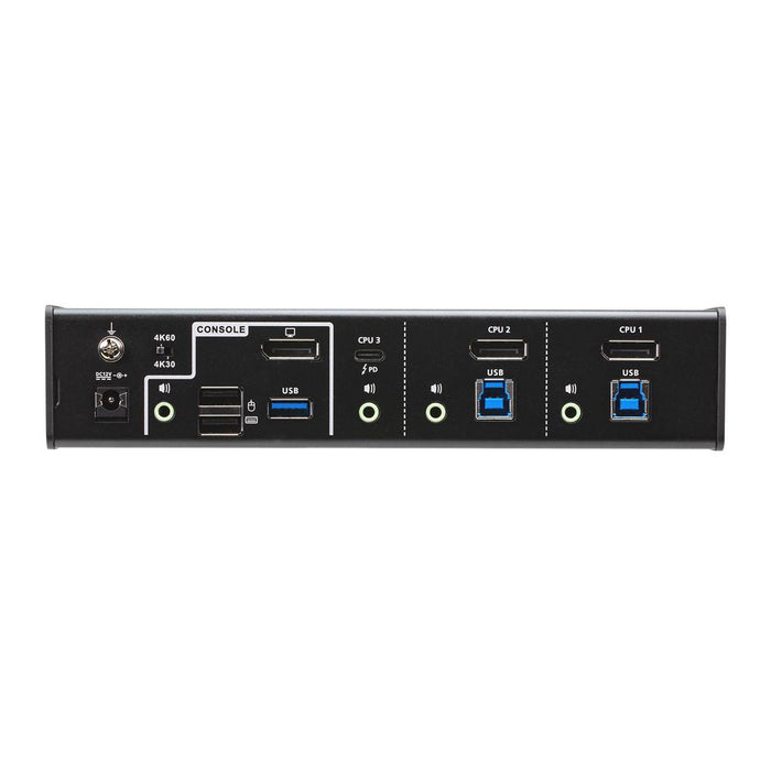 ATEN CS1953 3ポートUSB-C/DisplayPortハイブリッドKVMPスイッチ（PD 3.0対応）