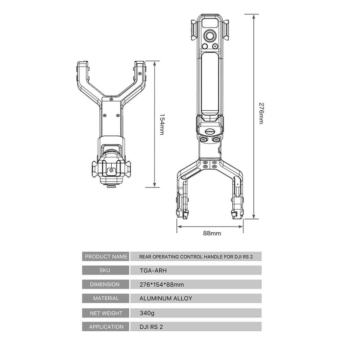 Tilta TGA-ARH Rear Operating Control Handle for RS 2