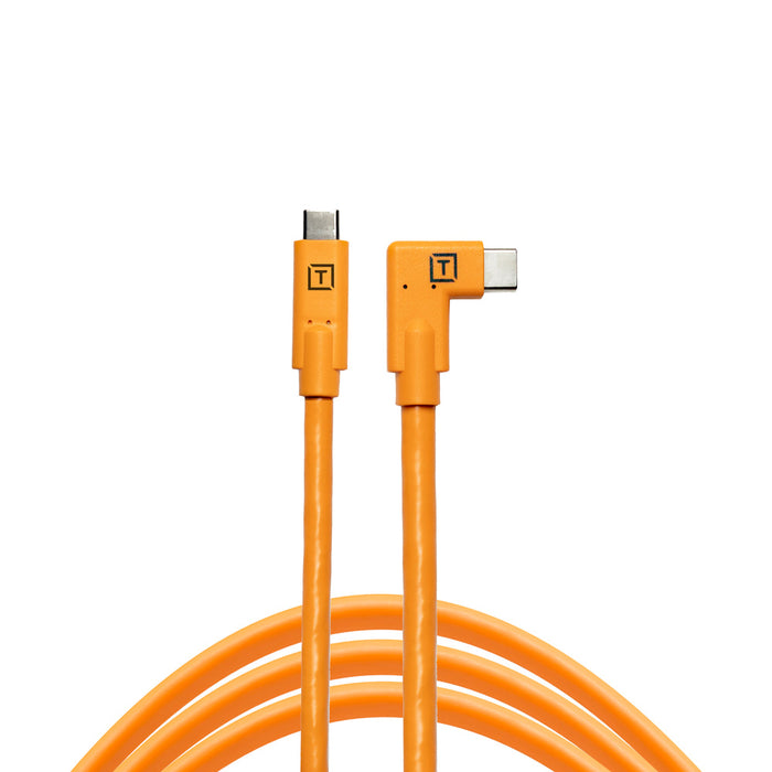 TetherTools CUC15RT-ORG TetherPro USB-C to USB-C Right Angle（Orange）