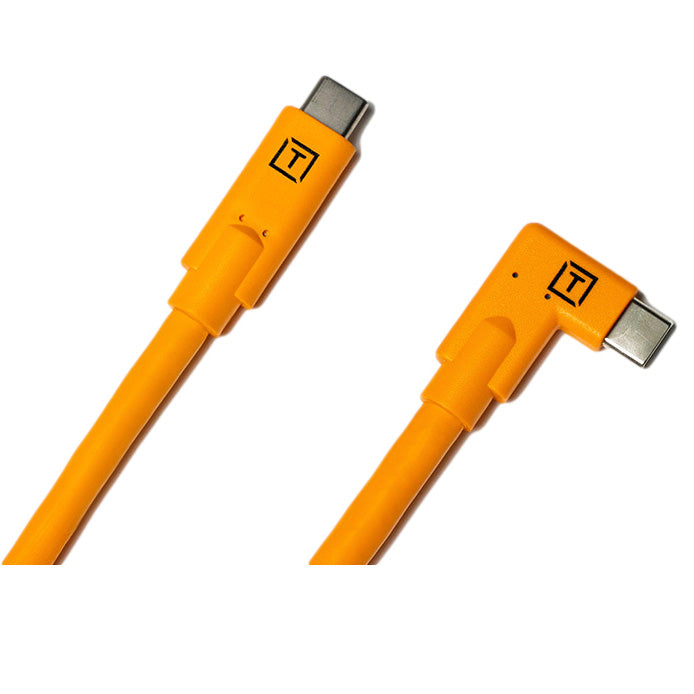 TetherTools CUC15RT-ORG TetherPro USB-C to USB-C Right Angle（Orange）