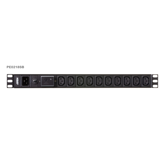 ATEN PE0218SB ラック用電源タップ(1U/200V/20A/IECタイプ18ポート/サージ保護回路付き）