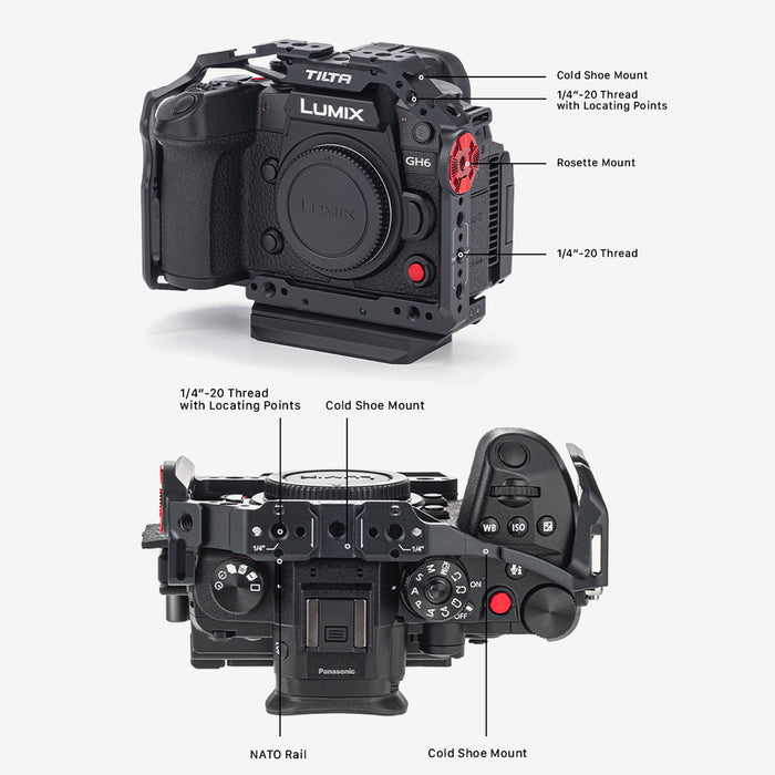 Tilta TA-T15-FCC-B Full Camera Cage for Panasonic GH6 - Black