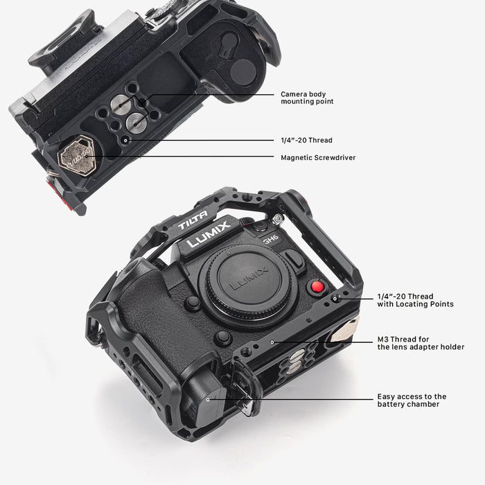 Tilta TA-T15-FCC-B Full Camera Cage for Panasonic GH6 - Black