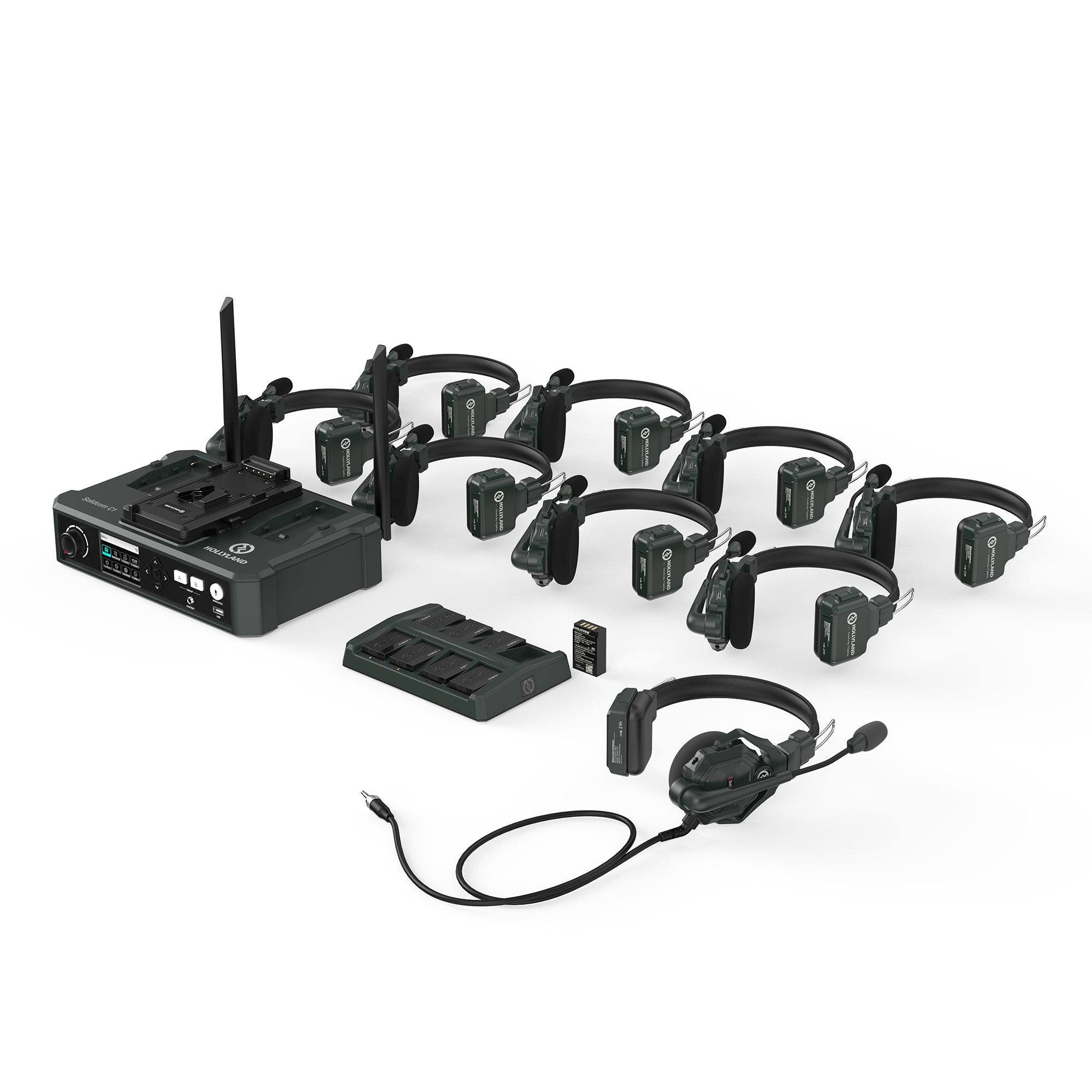 Hollyland SOLIDCOM C1-HUB8S 同時通話ワイヤレスインターカムヘッドセットシステム（9人用）  業務用撮影・映像・音響・ドローン専門店 システムファイブ