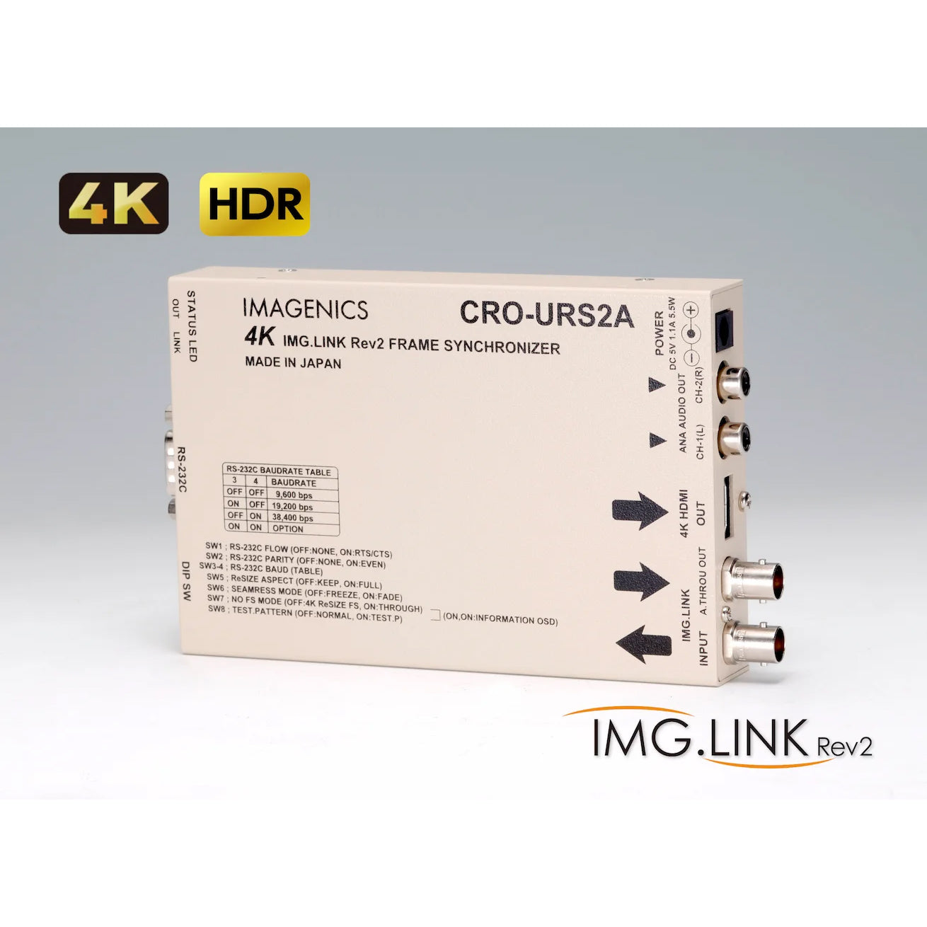 IMAGENICS CRO-URS2A 4K映像対応 HDMI信号同軸延長器・受信器(FS