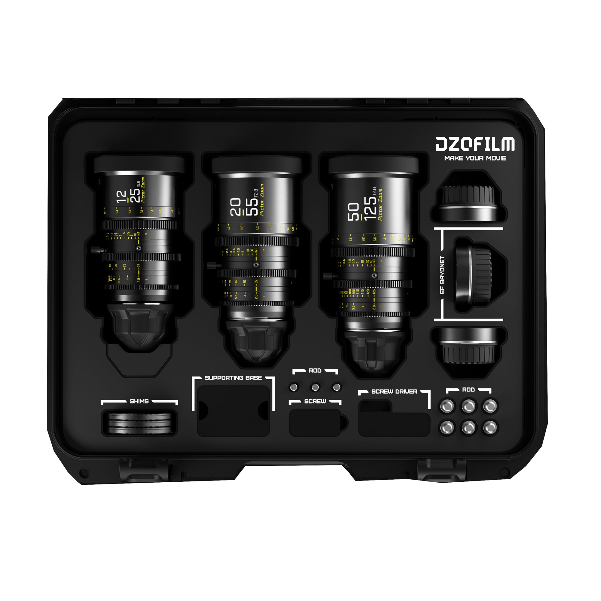 DZOFilm DZO-7220001B/2B/4B-Kit Pictor Zoom 3個レンズキット 12-25mm