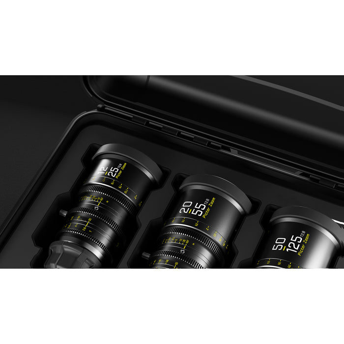 DZOFilm DZO-7220001B/2B/4B-Kit Pictor Zoom 3個レンズキット 12-25mm/20-55mm/50-125mm T2.8 ブラック(保護ケース付き)