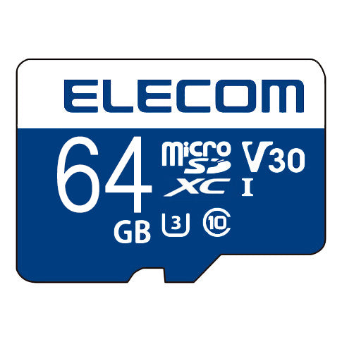 ELECOM MF-MS064GU13V3R マイクロSDカード(64GB microSDXC UHS-I U3 V30 データ復旧サービス付)