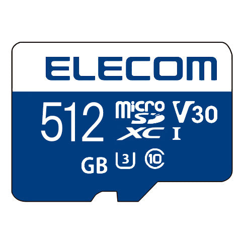 ELECOM MF-MS512GU13V3R マイクロSDカード(512GB microSDXC UHS-I U3 V30 データ復旧サービス付)