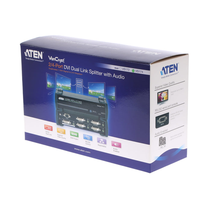 【決算セール2024】【中古品】ATEN VS174 DVIデュアルリンク 4分配器（オーディオ対応）