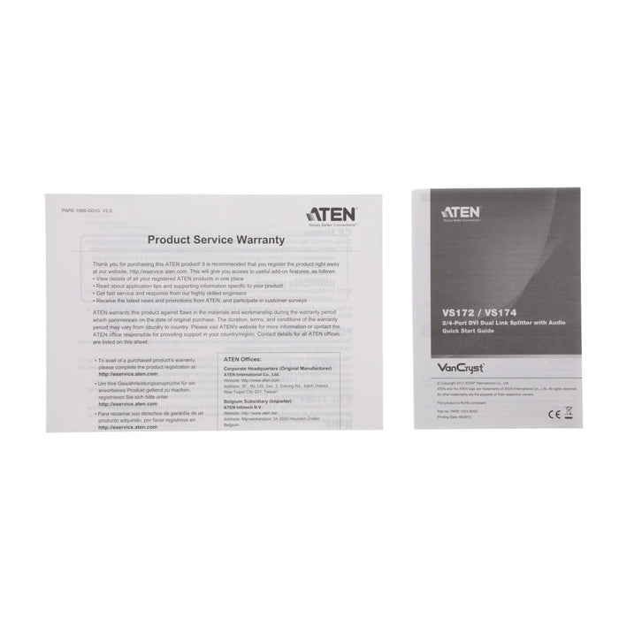 中古品】ATEN VS174 DVIデュアルリンク 4分配器（オーディオ対応