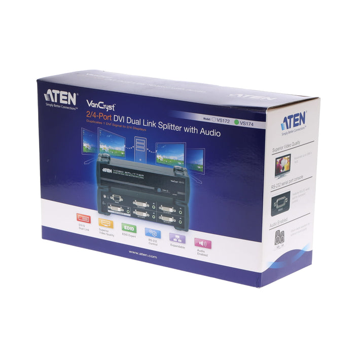 【決算セール2024】【中古品】ATEN VS174 DVIデュアルリンク 4分配器（オーディオ対応）
